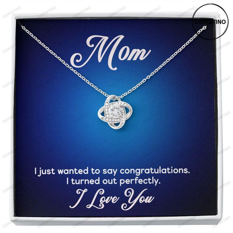 Love Knot Necklace For The Best Mom - Love Heart Necklace For Your Mother - Special Mothers Day Gift Message Card Jewelry For A Mom Doristino Awesome Necklace