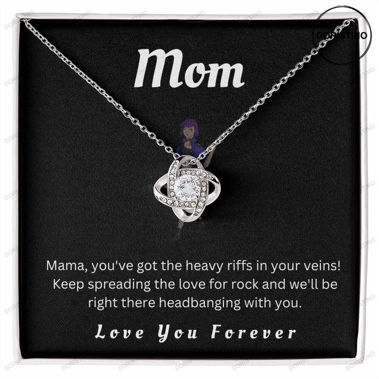 Love Knot Pendant Necklace With Cubic Zirconia - Rock Roll Gift For Mom Doristino Awesome Necklace