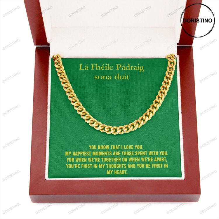 Miami Cuban Link Chain Necklace For Men Happy St Patricks Day Gift For Husband Cuban Chain Necklace For Boyfriend Doristino Awesome Necklace