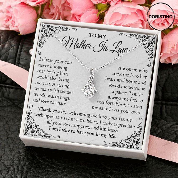 Mother- In-law Necklace Gift Gift For Mother-in-law Bonus Mom Necklace To My Mother-in-law Jewelry Mother Of The Groom Gifts Doristino Limited Edition Necklace