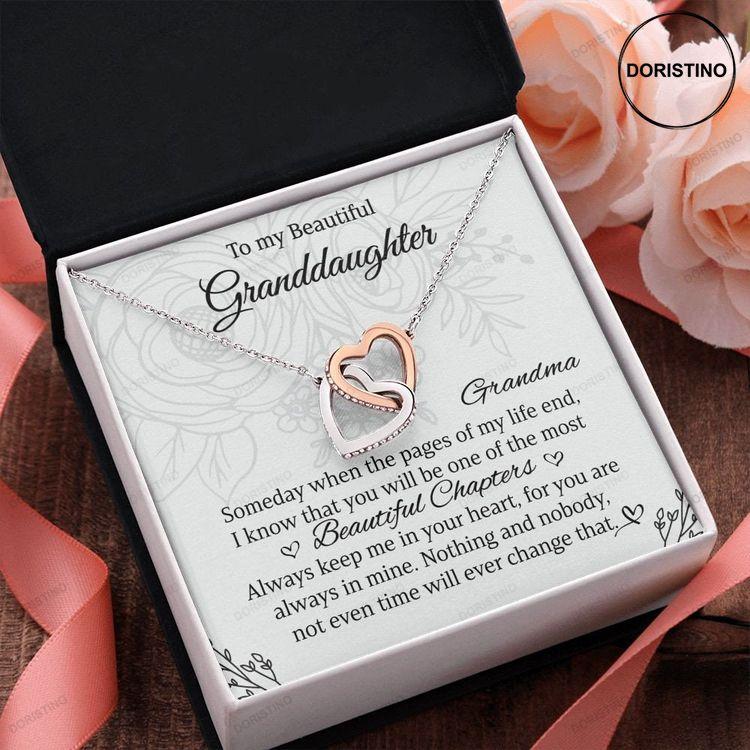 My Beautiful Granddaughter Granddaughter Gift Gift From Grandma Interlocking Hearts Necklace Doristino Limited Edition Necklace