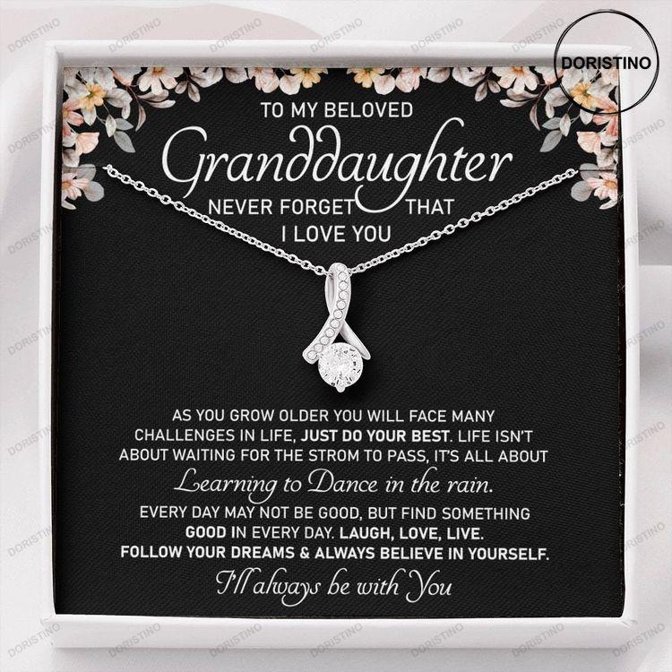 My Beloved Granddaughter Granddaughter Gift Granddaughter Necklace Alluring Beauty Necklace Doristino Awesome Necklace