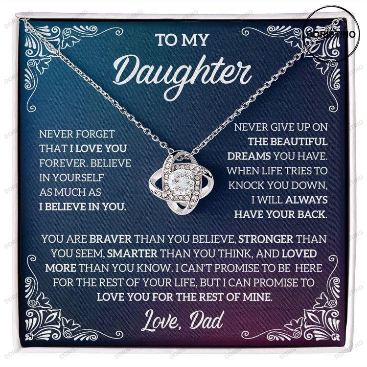 My Daughter Gift From Dad Daughter Gift Daughter Necklace Love Knot Necklace 14k Sentimental Gift With Message Card Led Box Doristino Awesome Necklace