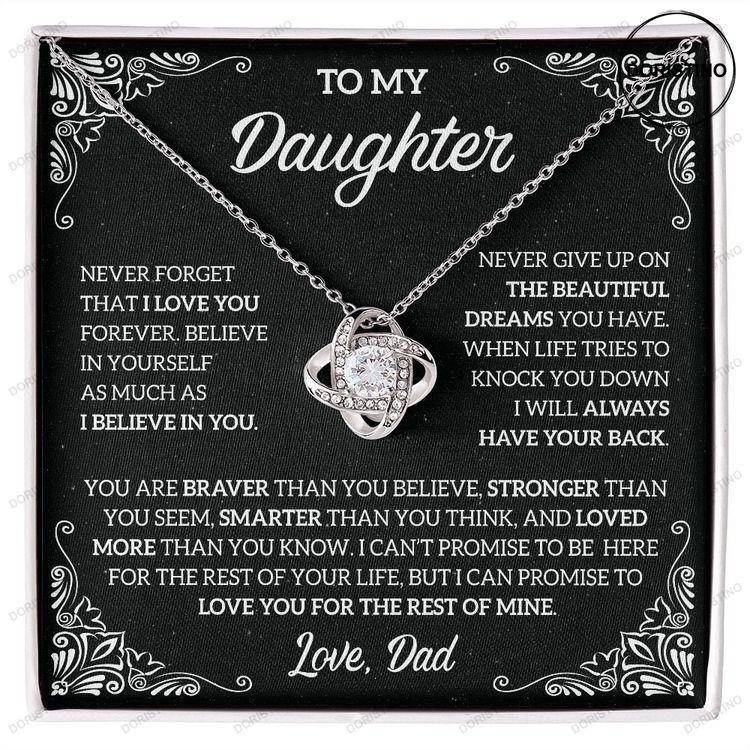 My Daughter Gift From Dad Daughter Gift Daughter Necklace Love Knot Necklace 14k Sentimental Gift With With Message Card Led Box Doristino Awesome Necklace