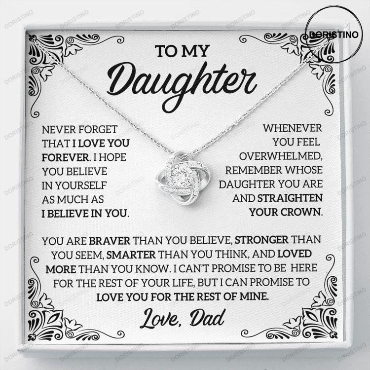 My Daughter Gift From Dad Inspirational Strength Gift Daughter Necklace Love Knot Necklace 14k Sentimental Gift Doristino Limited Edition Necklace