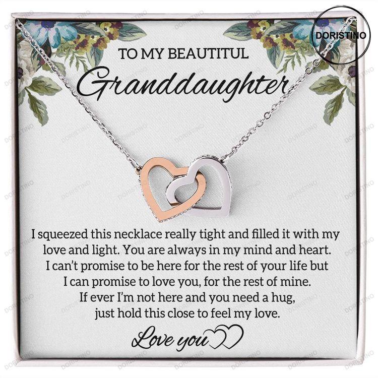 My Granddaughter Granddaughter Gift Interlocking Hearts Necklace Granddaughter Jewelry From Grandma Grandpa Doristino Trending Necklace