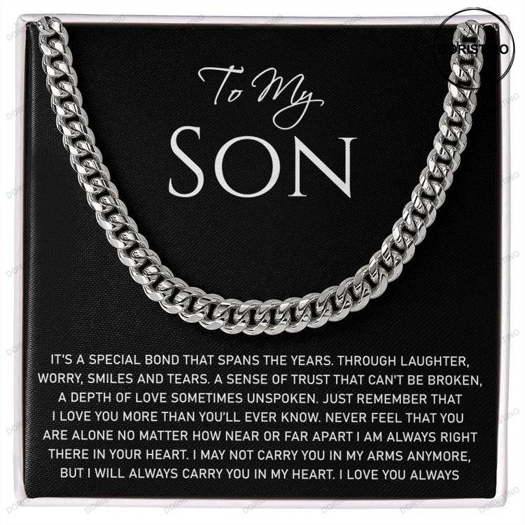 My Son Cuban Necklace Gift With Card Graduation Gift For Son Christmas Gift For Son Doristino Limited Edition Necklace