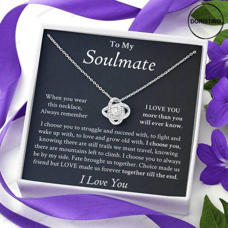 My Soulmate Gift Love Knot Necklace With Love Letter Card For Woman Doristino Limited Edition Necklace