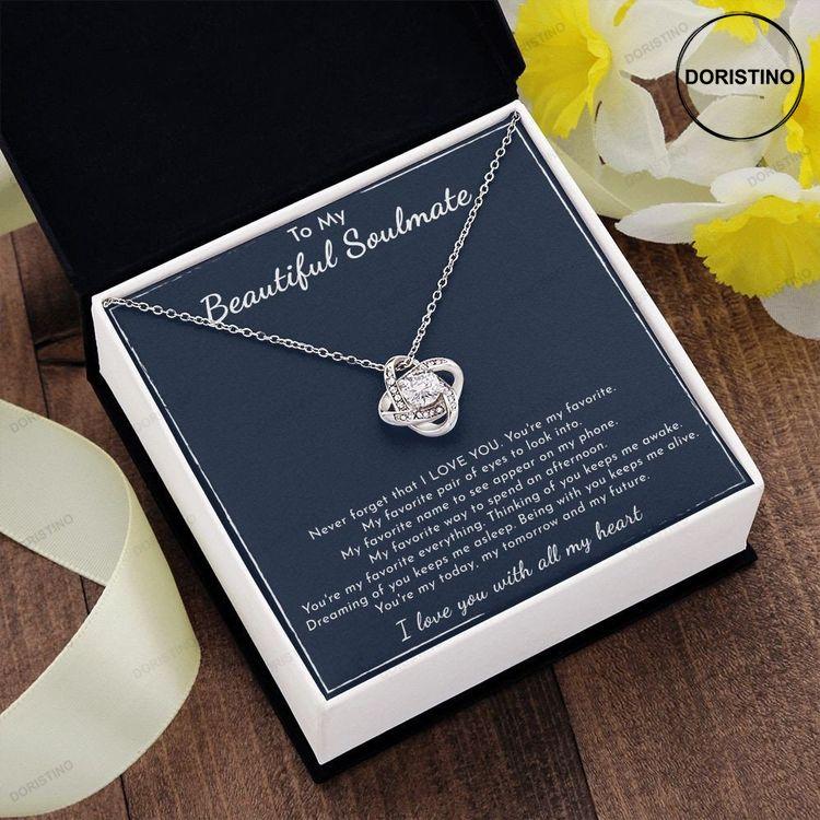 My Soulmate Gifts Engagement Gifts For Couple Soulmate Necklace Message Card Doristino Trending Necklace