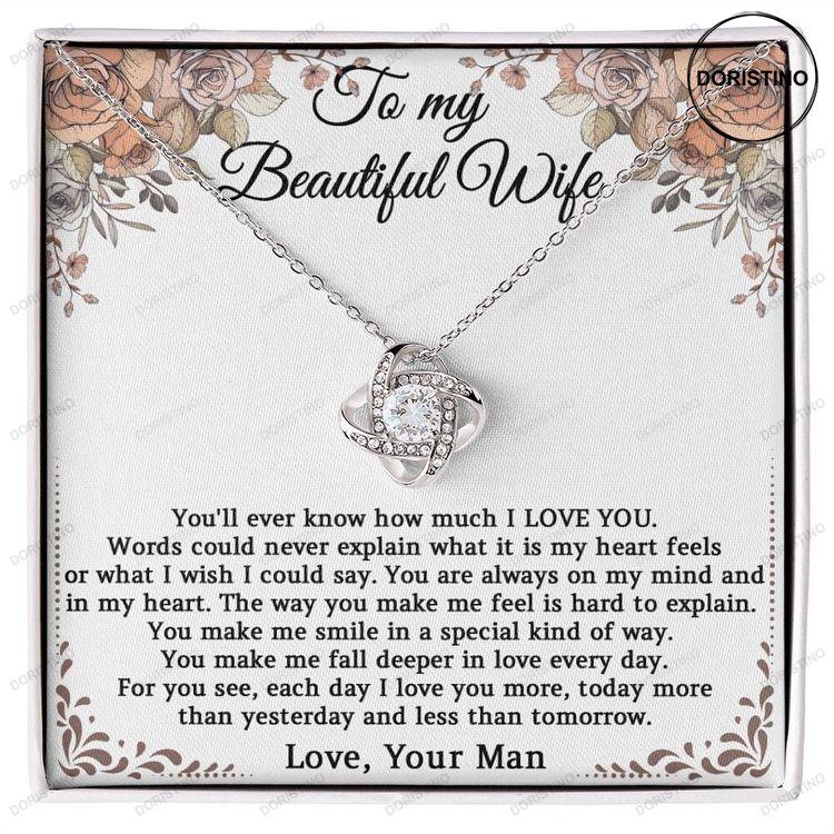 Necklace For Women Wife Necklace Sterling Silver Love Knot Pendant Necklace Gift For Her Cubic Zirconia Necklace Gift Doristino Trending Necklace
