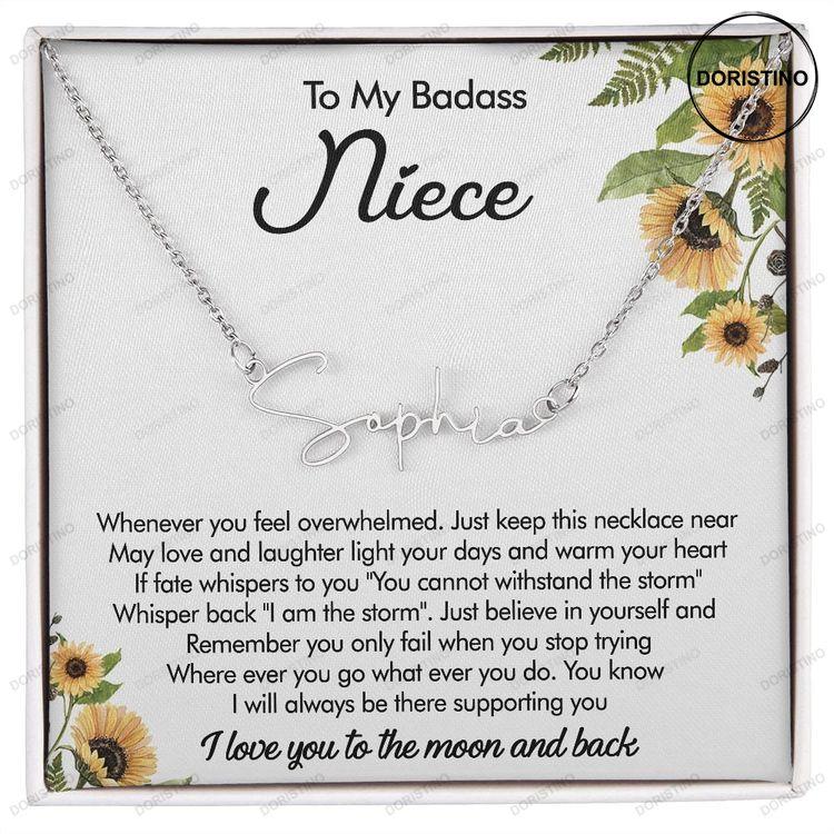 Niece Name Necklace Gift With Meaningful Message Card Niece Gift For Her Birthday Graduation Doristino Limited Edition Necklace