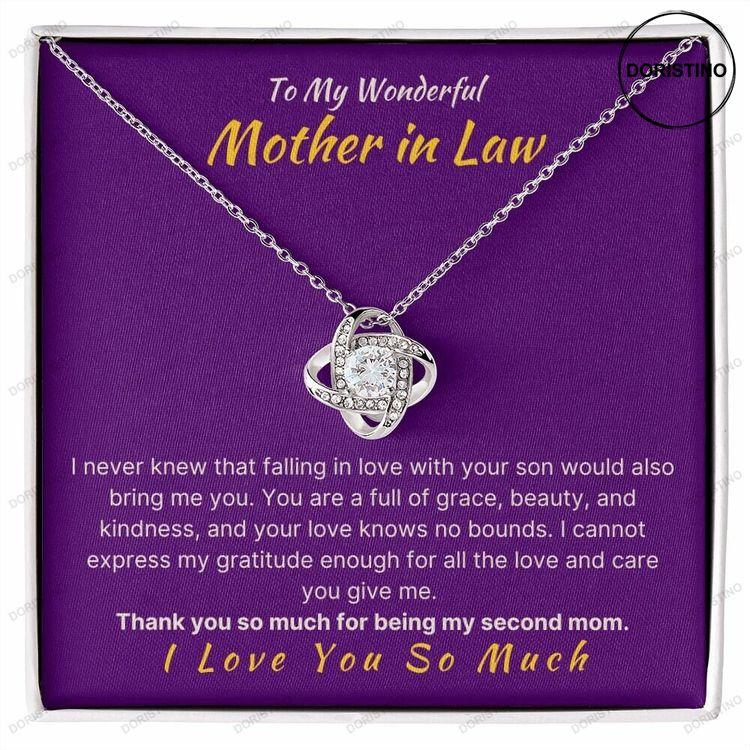 Personal Love Knot Necklace A Meaningful Gift For Your Mother-in-law Family Jewelry Symbolic Pendant Cubic Zirconia Pendant Necklace Doristino Awesome Necklace