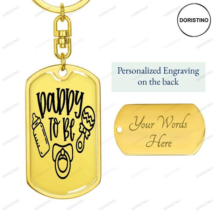 Personalized Daddy To Be Key Chain New Father Key Ring Keepsake Gift For Him Engraved Daddy To Be Key Chain Doristino Awesome Necklace