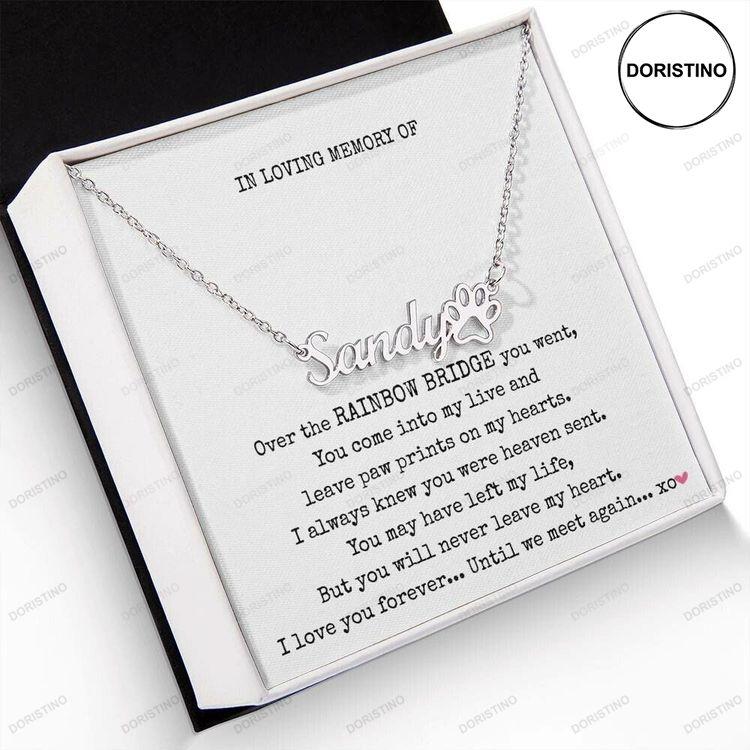Personalized Gifts Rainbow Bridge Poem Necklace Name Gifts Dog Loss Gifts Sympathy Gifts Doristino Trending Necklace