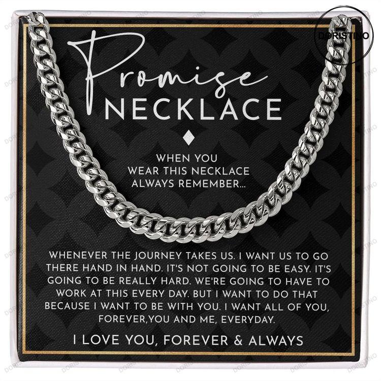 Promise Necklace Cuban Link Chain Necklace Gift To My Man Boyfriendhusband Gift Husband Birthday Gift For Future Husband Present Doristino Awesome Necklace