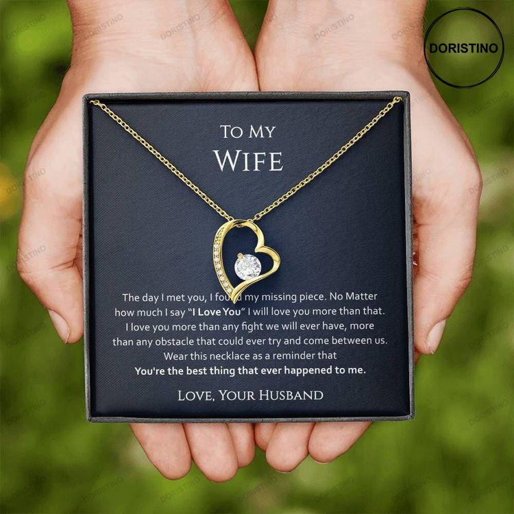 Sentimental Gift For Wife Wife Heart Necklace With Love Card For Her Birthday For Our Anniversary Doristino Limited Edition Necklace