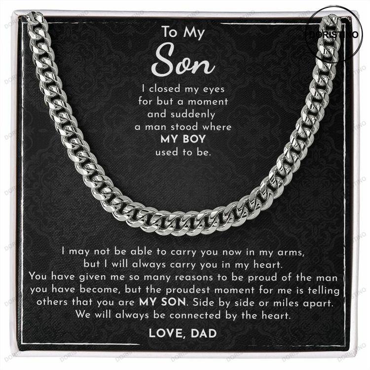 Son Gift From Dad Son Cuban Necklace Son's Birthday Gift Son Graduation Gift Doristino Trending Necklace