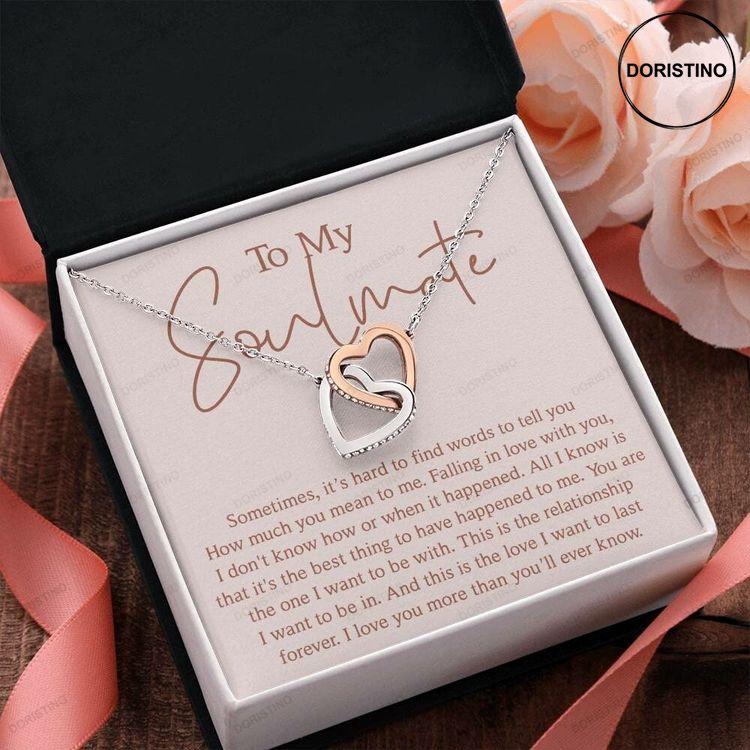 Soulmate Gift Interlocking Love Necklace With Message Card Doristino Awesome Necklace