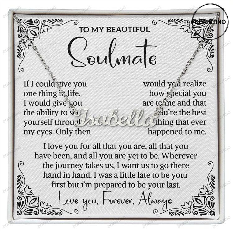 Soulmate Gift Personalized Name Necklace With Meaningful Message Doristino Trending Necklace