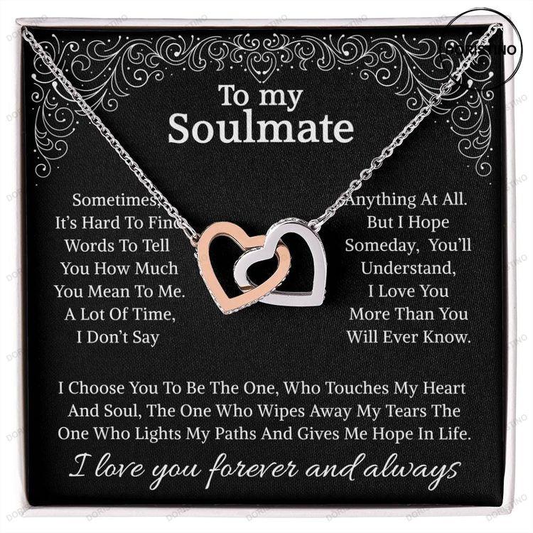 Soulmate Gift Soulmate Jewelry Gift Interlocking Heart Necklace With Love Card Doristino Limited Edition Necklace