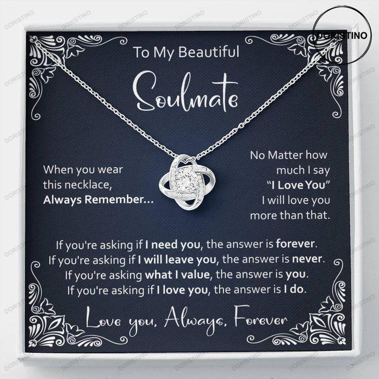 Soulmate Jewelry Gift Soulmate Love Letter Card Doristino Limited Edition Necklace