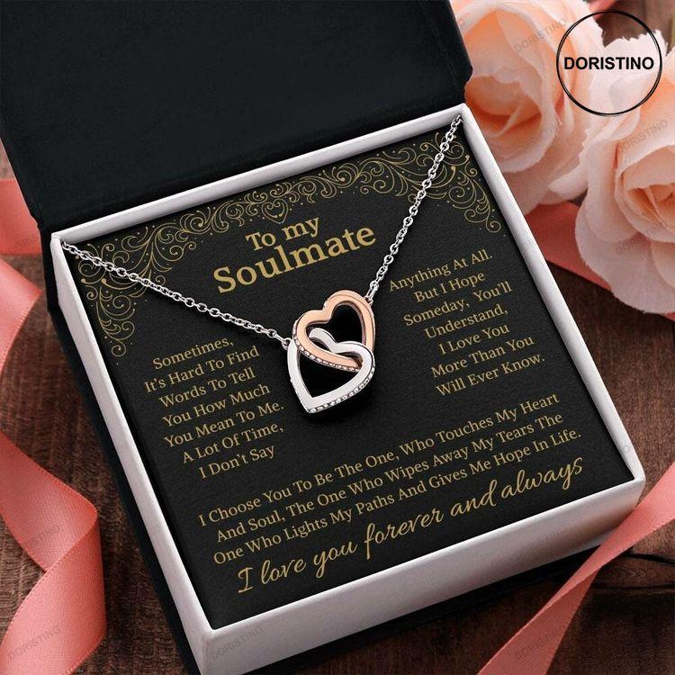 Soulmate Necklace Gift With Message Card Romantic Gift For Her I Choose You Doristino Trending Necklace