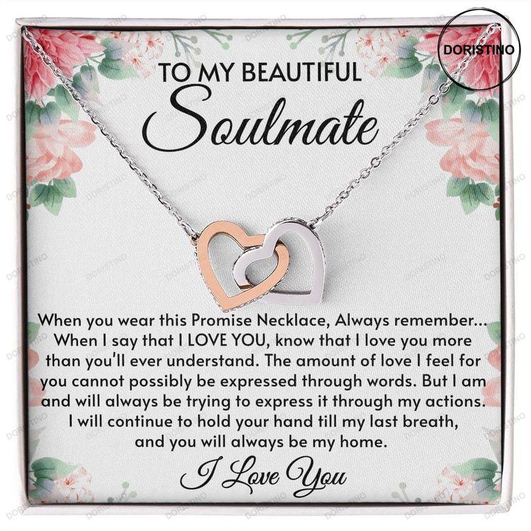Soulmate Sentimental Gift From Her Man Romantic Gift For Woman Interlocking Necklace Doristino Trending Necklace