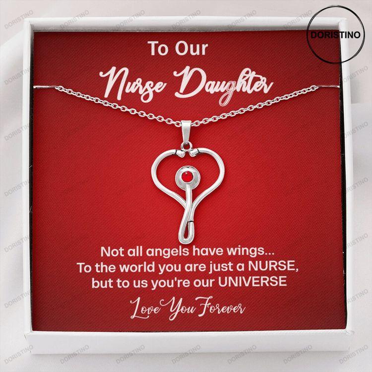 Stethoscope Necklace For A Daughter Nurse Necklace For Your Nurse Daughter Nurse Graduation Gift Daughter Nurse Graduation Doristino Limited Edition Necklace