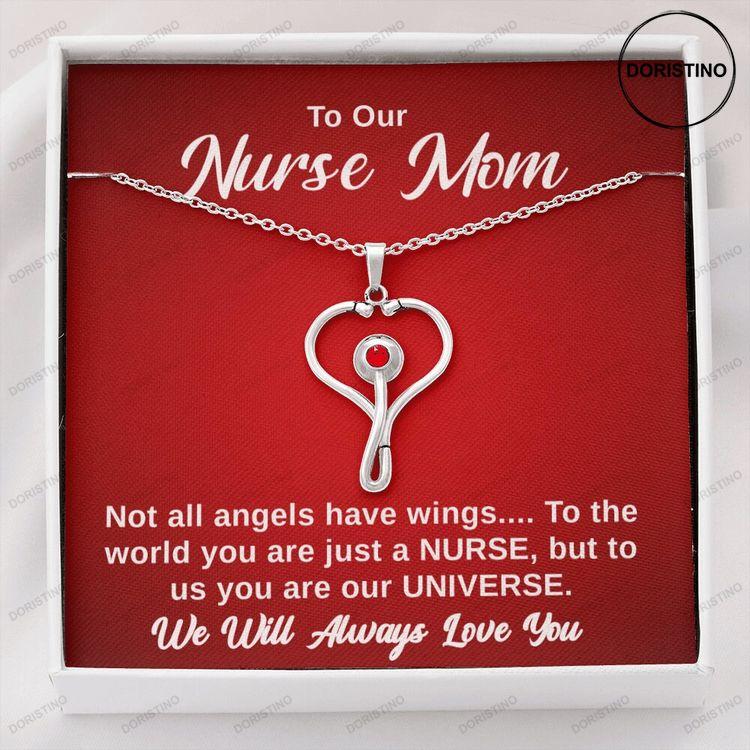 Stethoscope Necklace For A Nurse Mom Necklace For A Nurse Mom From Her Children Perfect Gift For A Nurse Who Is A Mother Doristino Trending Necklace