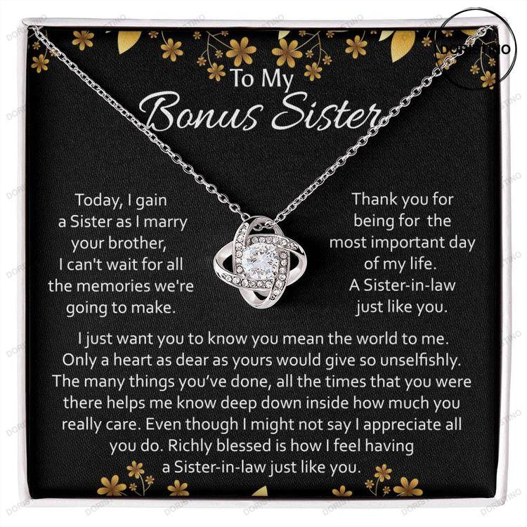 To Bonus Sister On My Wedding Day Gift From Sister In Law Gift From Bride To Sister In Law Doristino Limited Edition Necklace