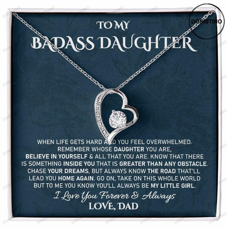 To My Badass Daughter From Dad Hearts Necklace Father To Daughter Gift Birthday Gift To Daughter Necklace From Dad Doristino Trending Necklace