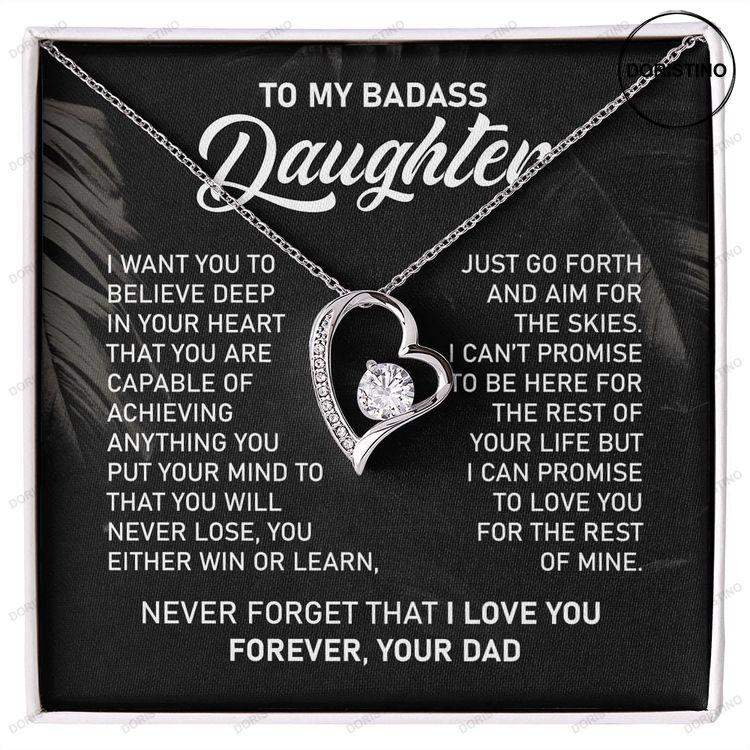 To My Badass Daughter Necklace Forever Love Necklace Daughter Jewelry Doristino Awesome Necklace