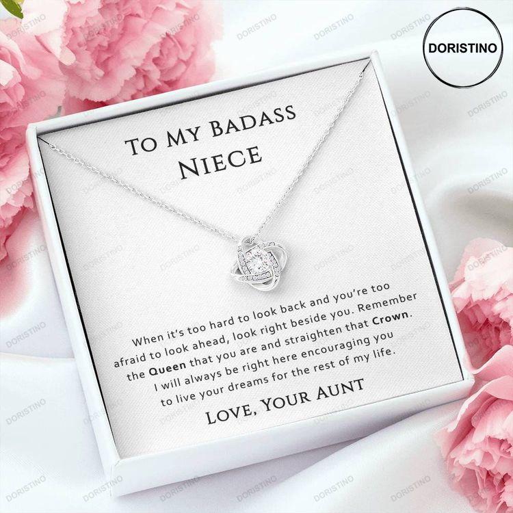 To My Badass Niece Love Knot Necklace With Love Card Doristino Trending Necklace