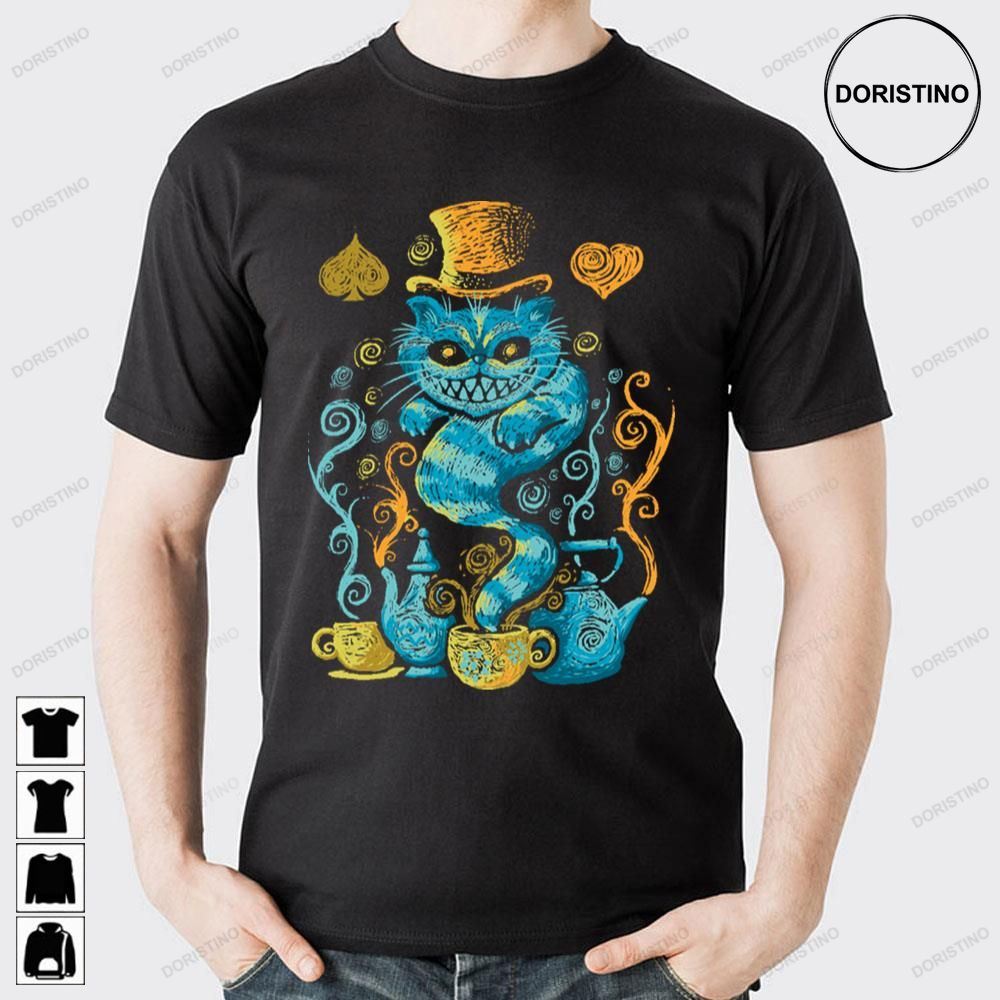 A Starry Night Cat Alice In Wonderland Limited Edition T-shirts