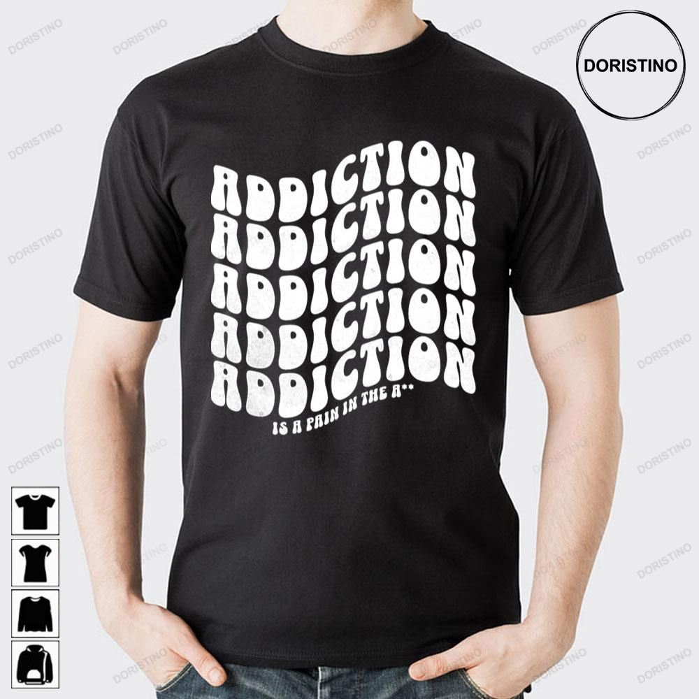 Black Art Addictive Logo Text Awesome Shirts