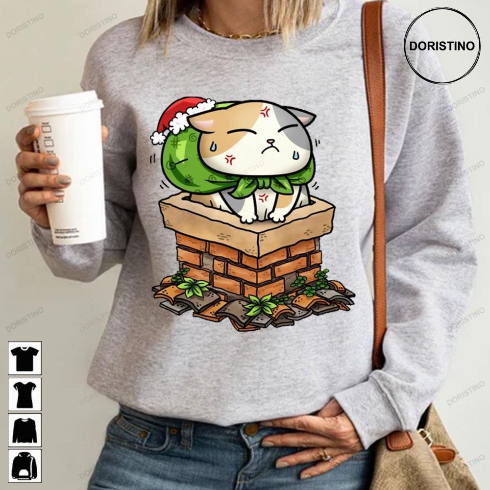Cat Stuck In Chimney Christmas 2 Doristino Limited Edition T-shirts