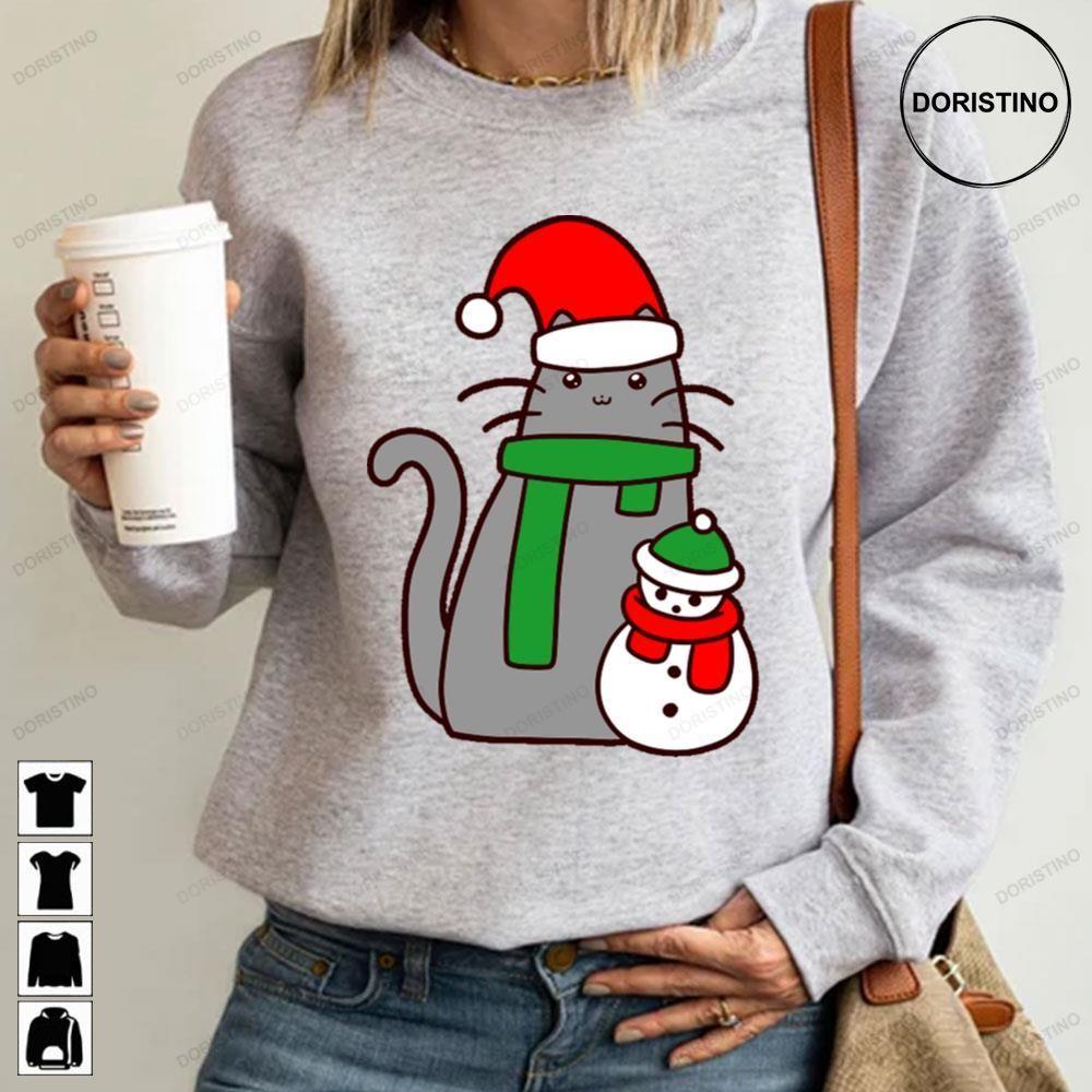 Christmas Cat And Snowman 2 Doristino Awesome Shirts