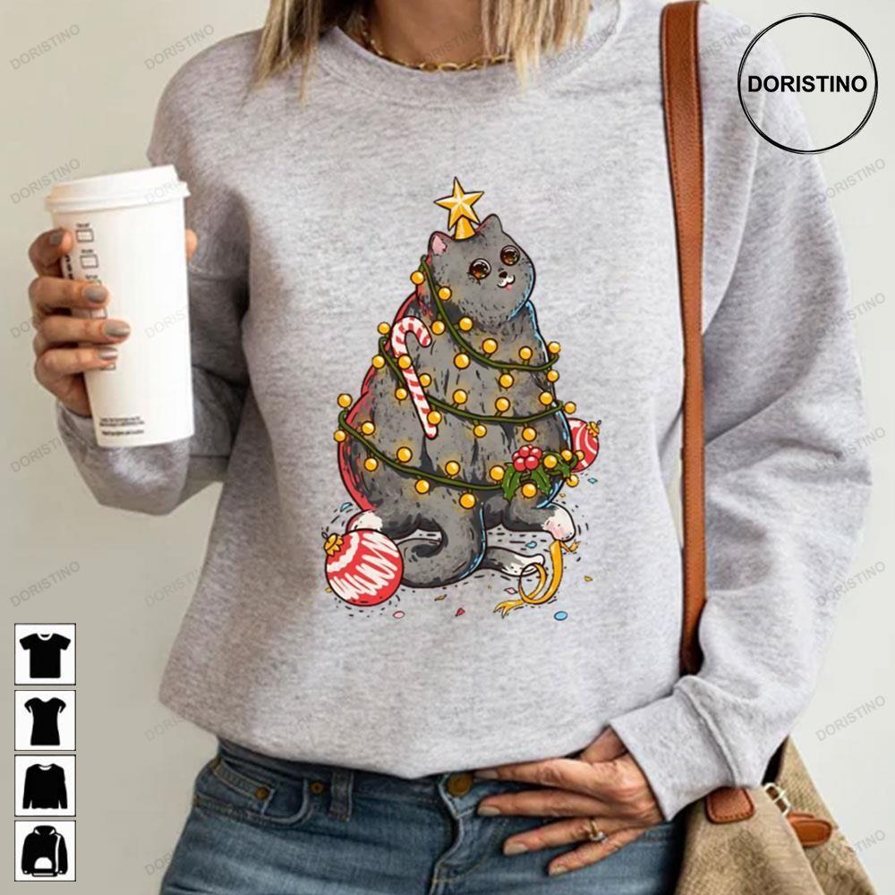 Christmas Cat Or Christmas Tree 2 Doristino Limited Edition T-shirts