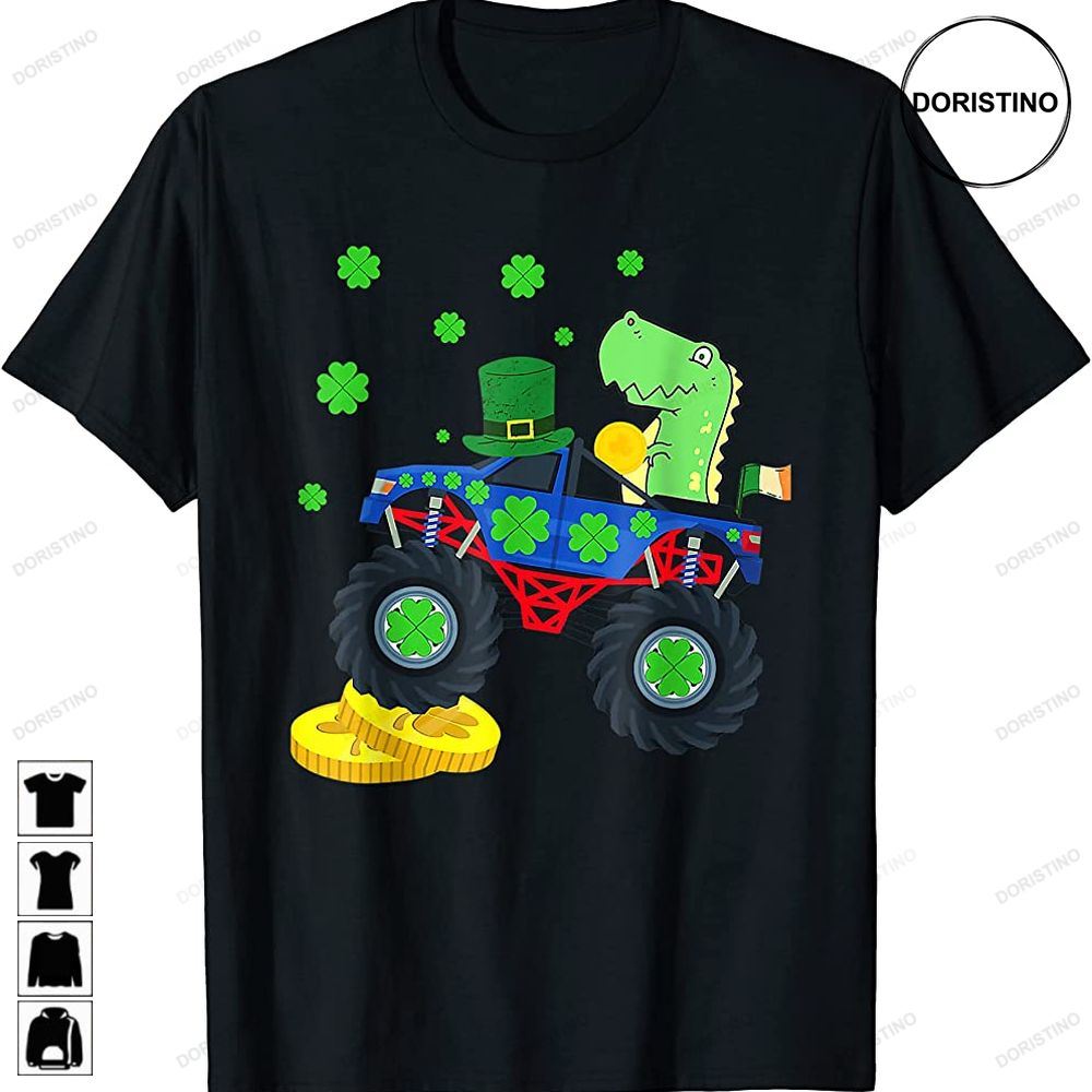 Dinosaur St Patricks Day Monster Truck Irish Shamrock Boys Trending Style