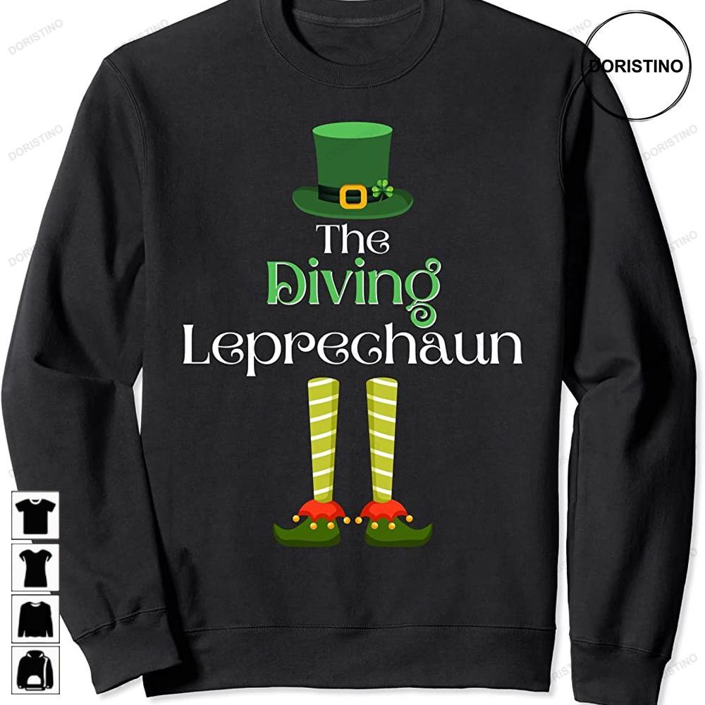 Diving Leprechaun Matching Family Group St Patricks Day Limited Edition T-shirts