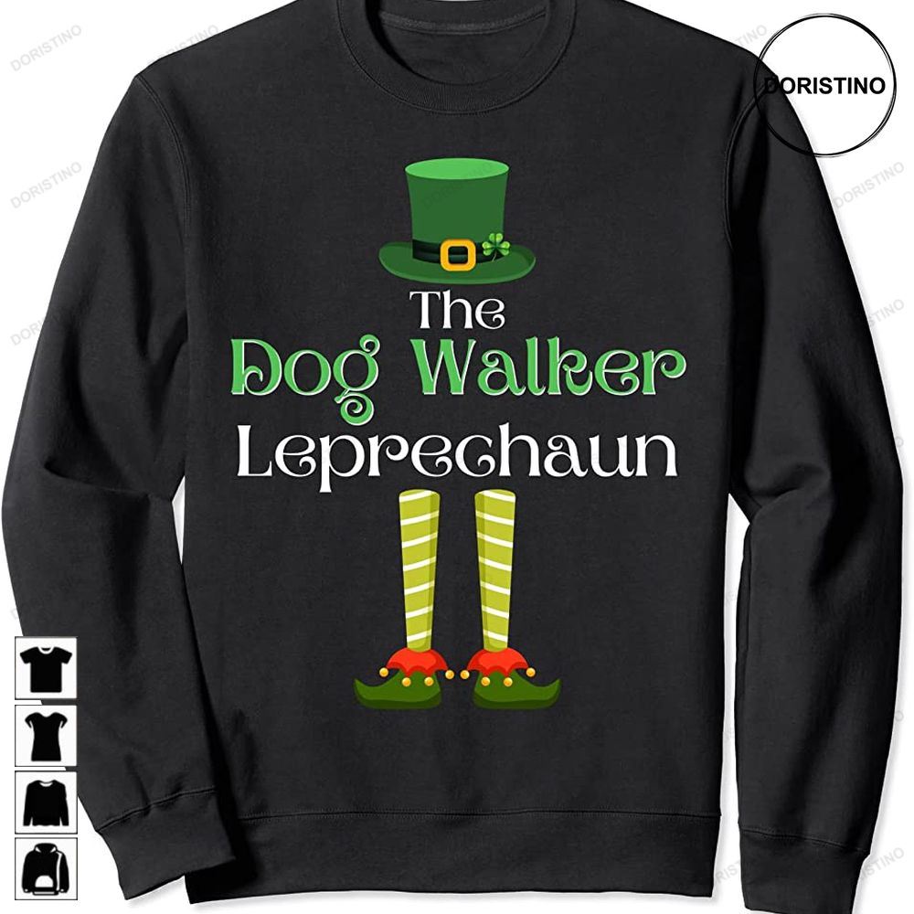 Dog Walker Leprechaun Matching Family St Patricks Day Awesome Shirts