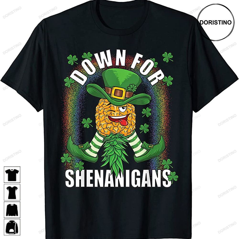 Down For Shenanigans Swinger St Patricks Day Pineapple Limited Edition T-shirts