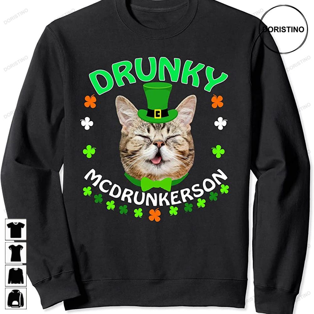 Drunky Mcdrunkerson St Patricks Day Cat Trending Style