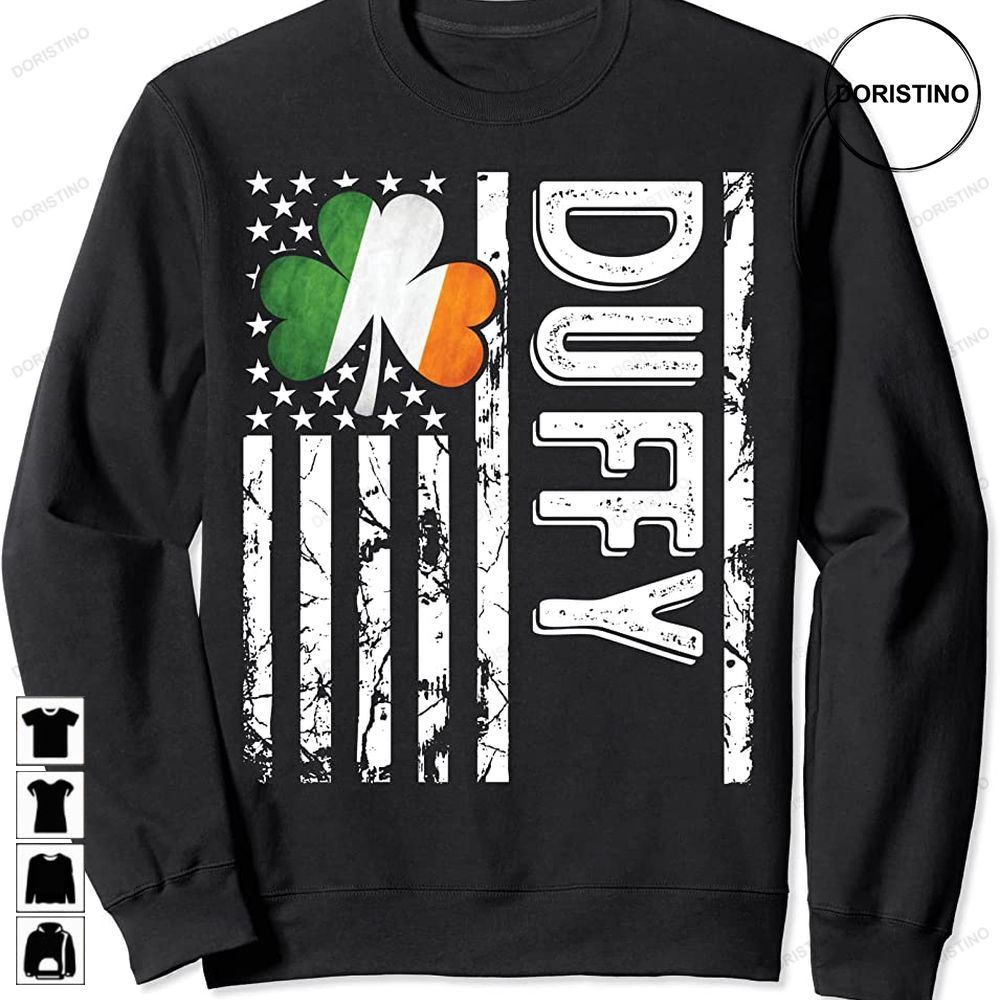 Duffy Last Name Irish Pride Flag Usa St Patricks Day Awesome Shirts