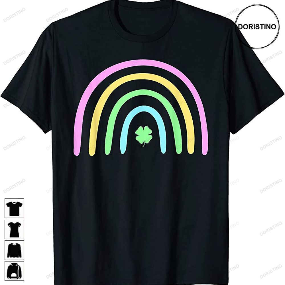 Four Leaf Clover Rainbow St Patricks Day Awesome Shirts