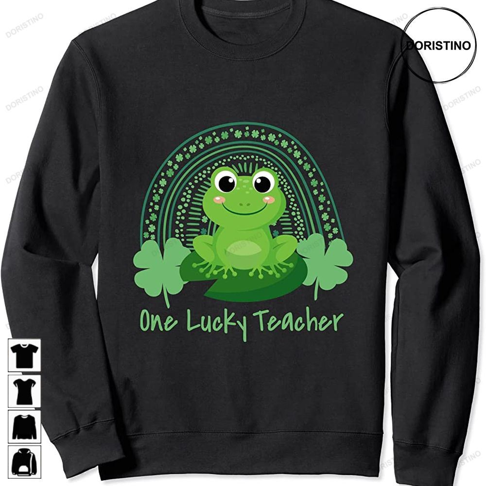 Funny Frog Rainbow One Lucky Teacher St Patricks Day Limited Edition T-shirts