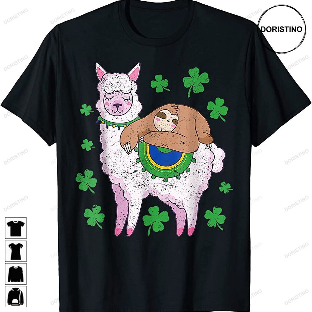 Funny Irish Sloth Llama Shamrock St Patricks Day Animal Love Awesome Shirts