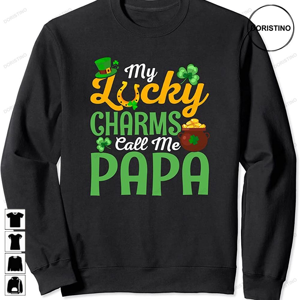 Funny Irish Stpatricks Day Lucky Charmes Papa Awesome Shirts