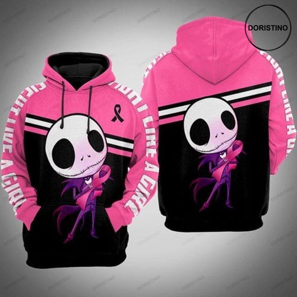Jack Skellington Br East Cancer Ribbon Men And Women Ing Awesome 3D Hoodie