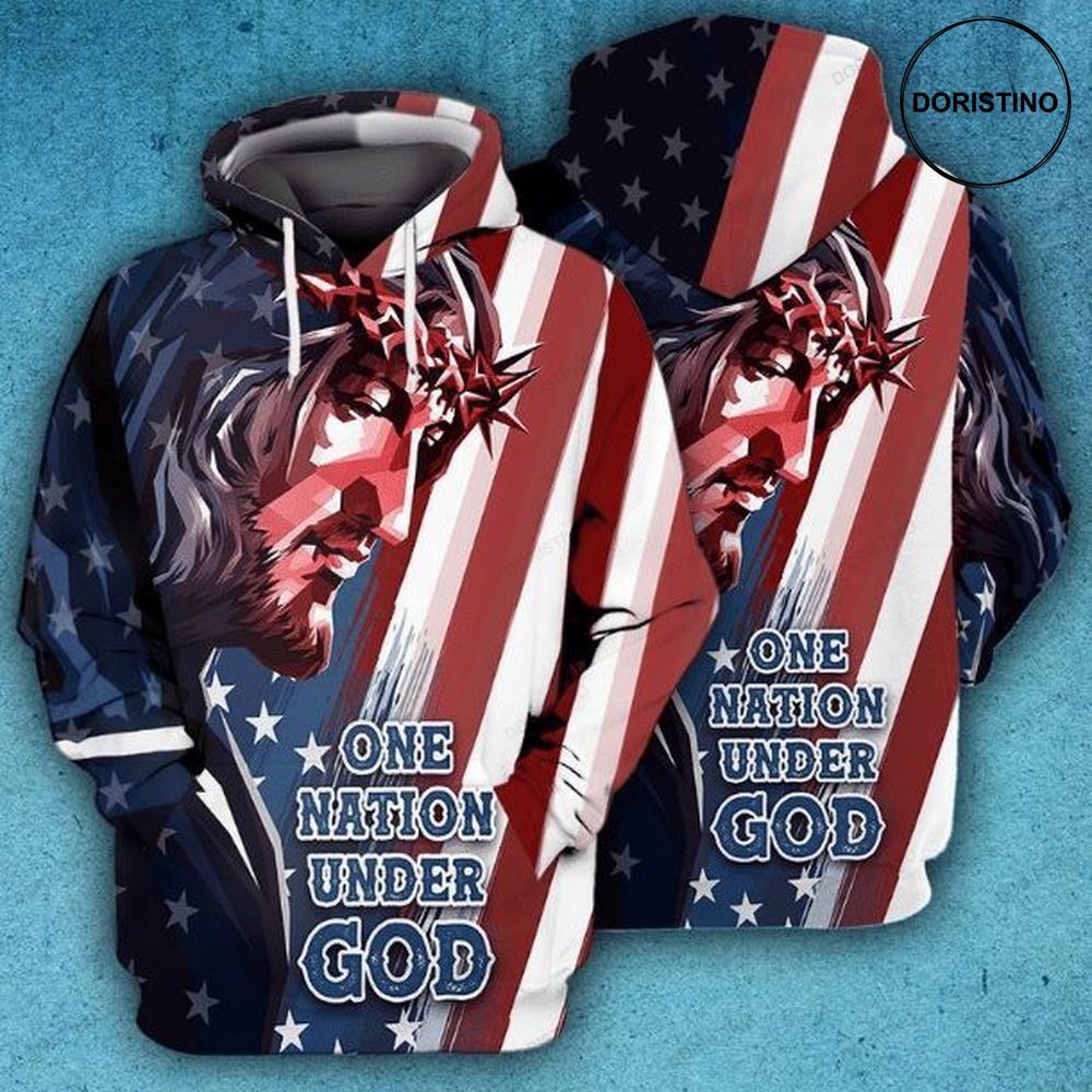 Jesus One Nation Under God Limited Edition 3d Hoodie
